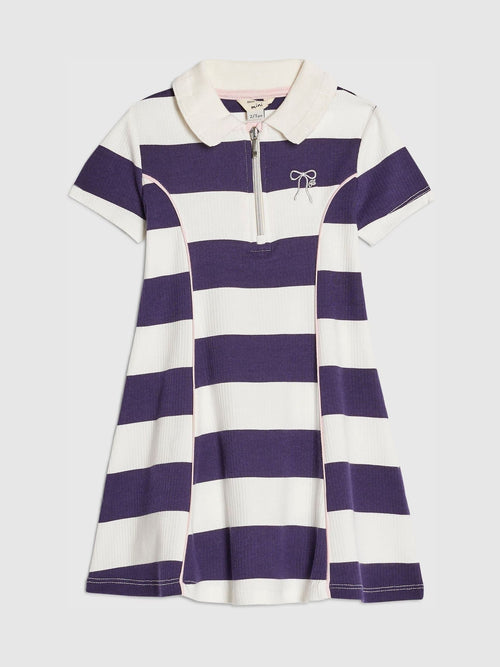 River Island Purple Stripe Rugby Polo Dress image 1