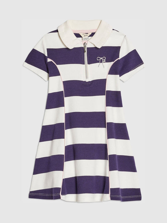 River Island Purple Stripe Rugby Polo Dress image 1