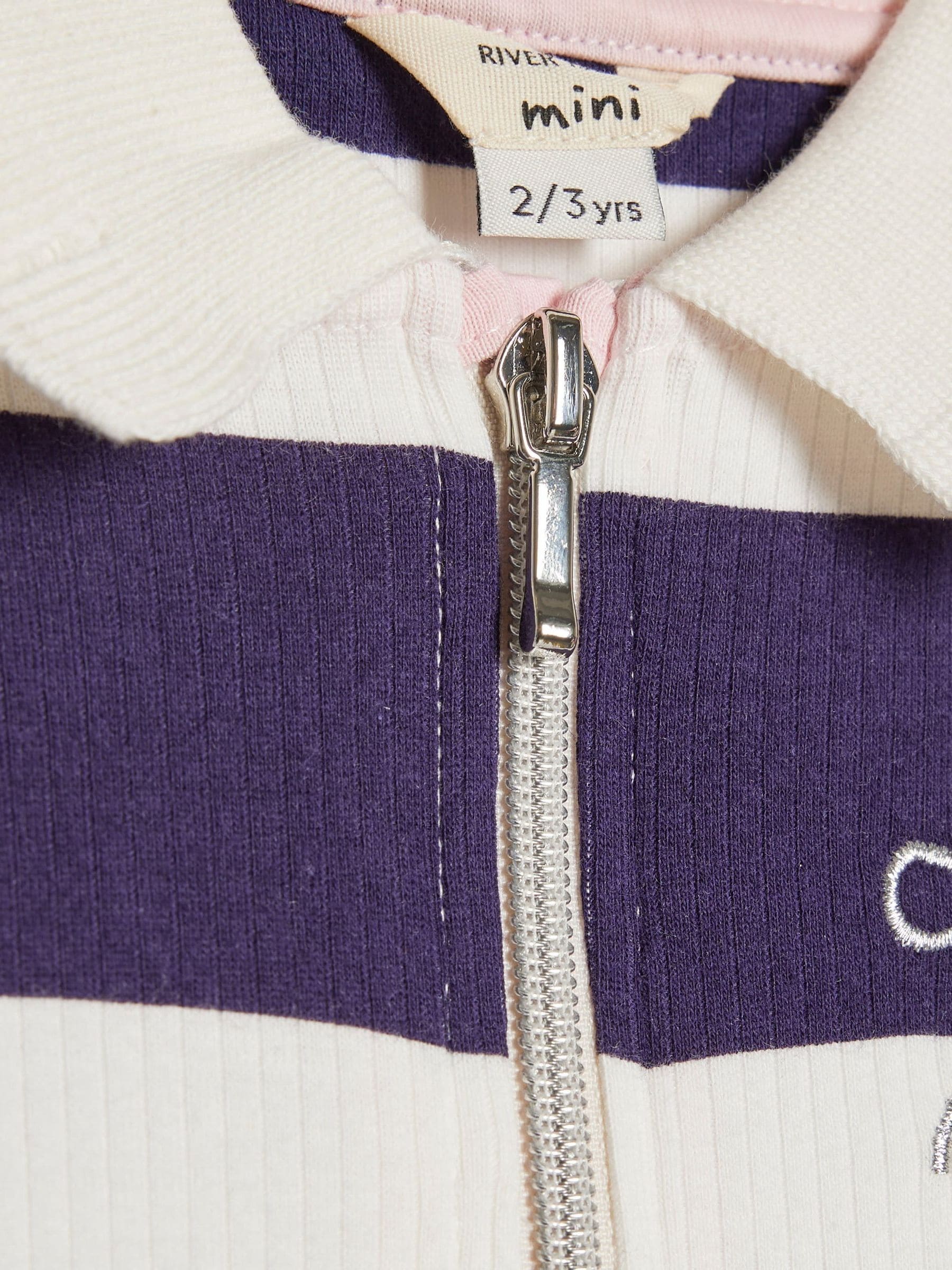 River Island Purple Stripe Rugby Polo Dress image 3