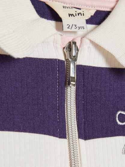 River Island Purple Stripe Rugby Polo Dress image 3