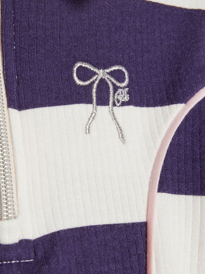 River Island Purple Stripe Rugby Polo Dress image 4