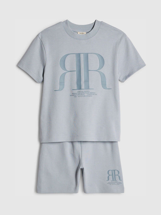 River Island Blue RR T-Shirt & Short Sets image 1