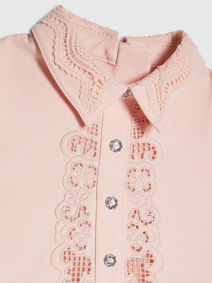 River Island Pink Lace Collar Dress image 3