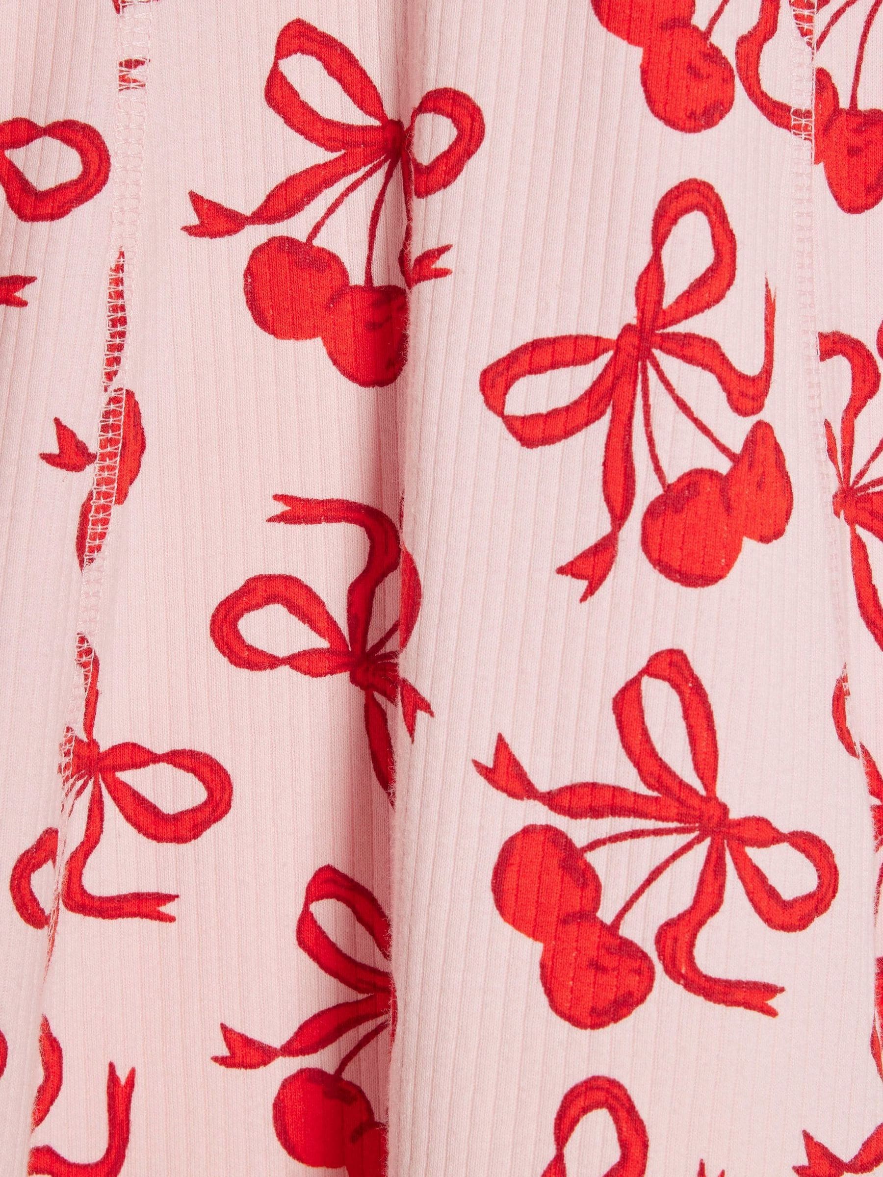 River Island Pink Cherry Print Polo Dress image 3