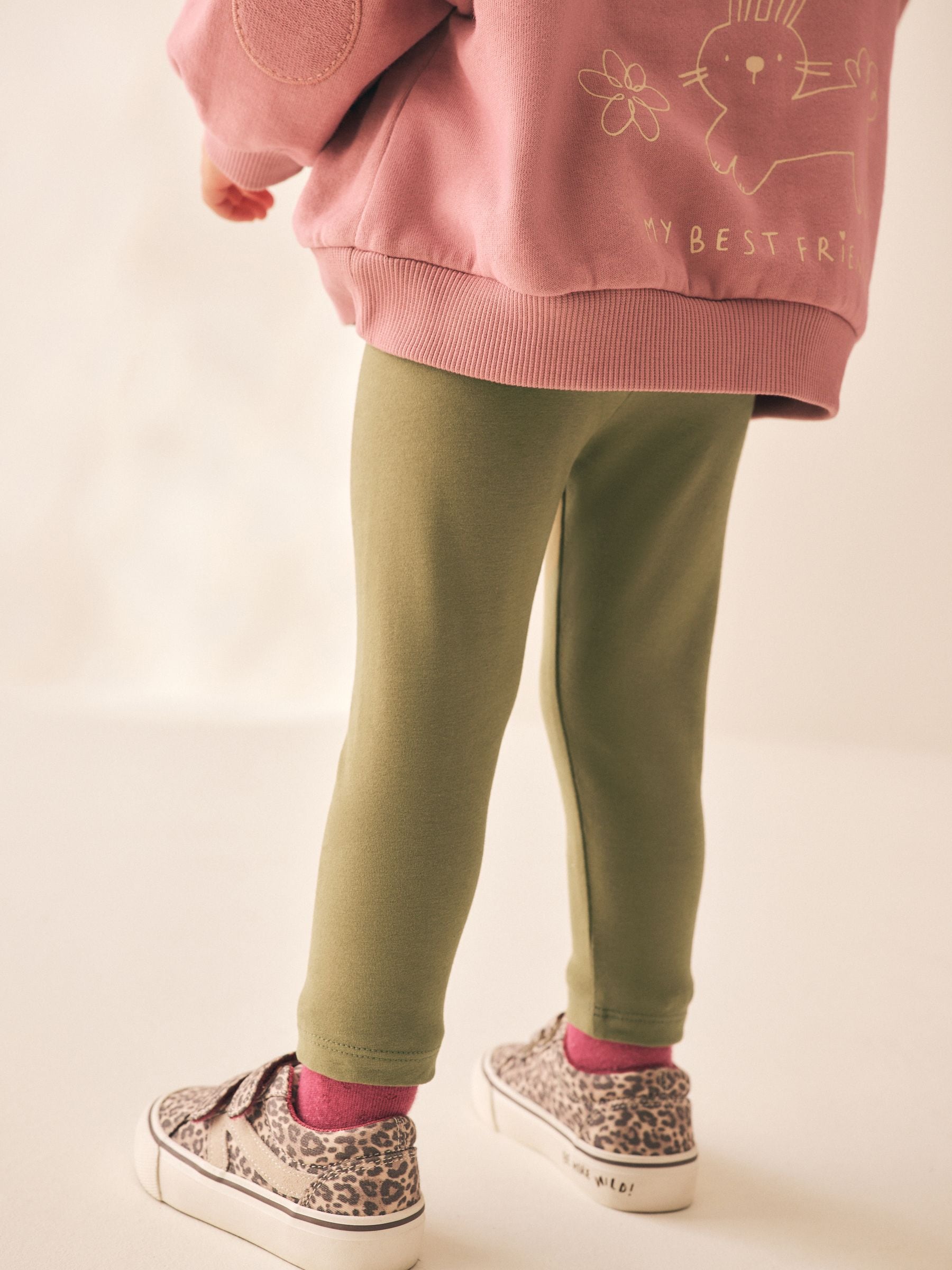 Khaki Green Olive Leggings (3mths-7yrs) image 4