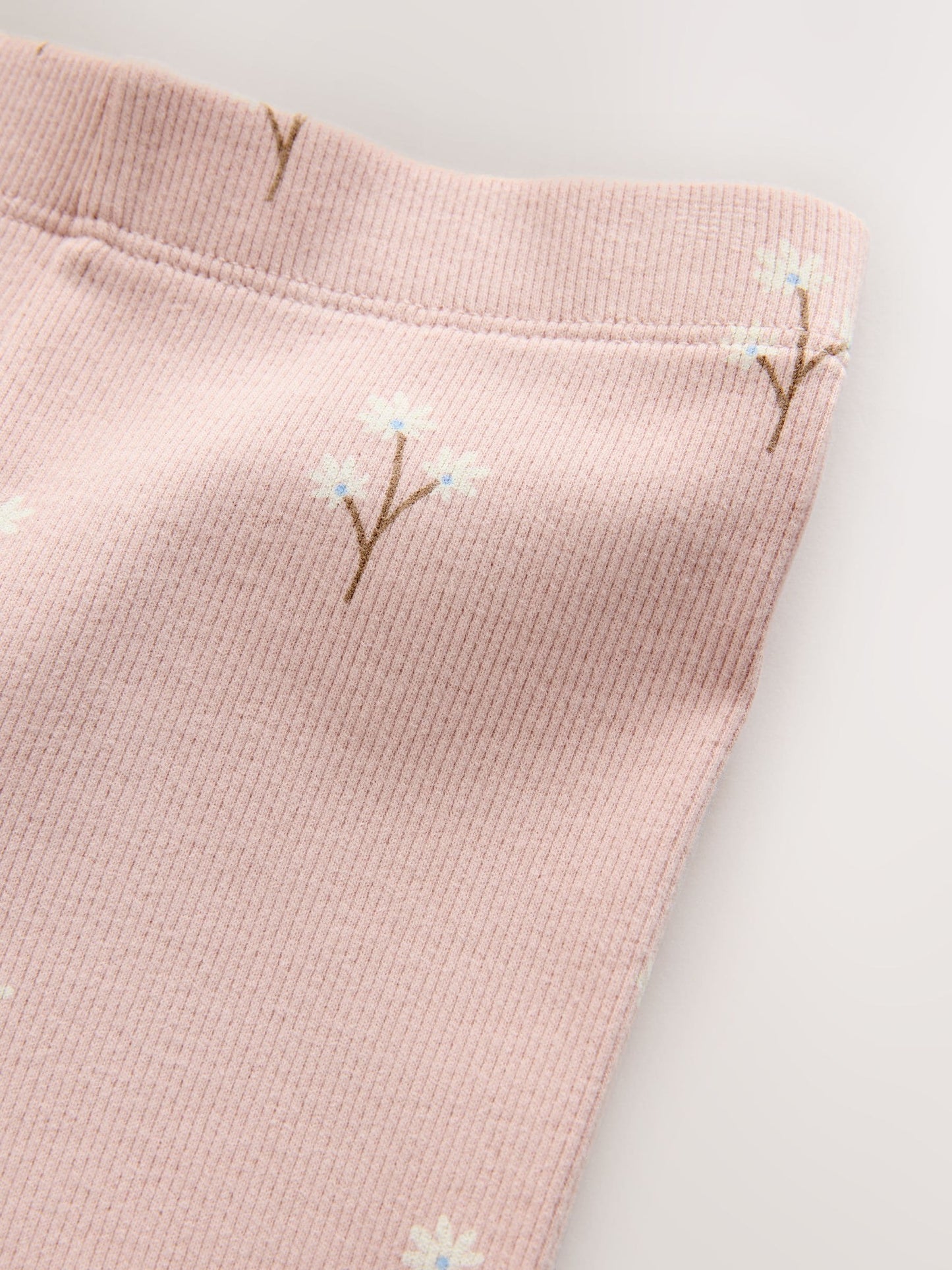 Pale Pink Ditsy Floral Ribbed Leggings (3mths-7yrs) image 6