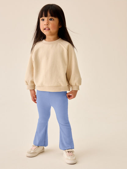 Light Blue Ribbed Flare Leggings (3mths-7yrs) image 2