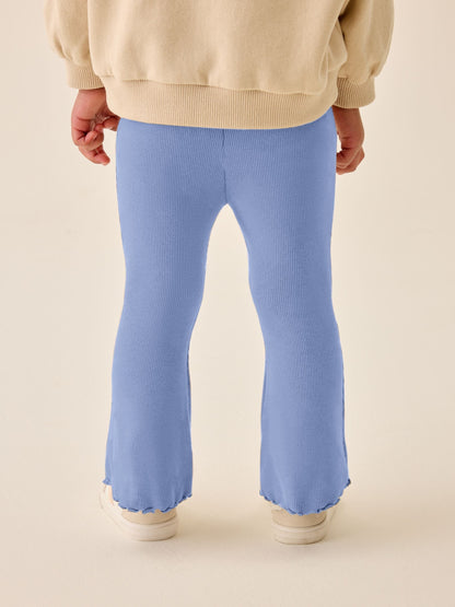 Light Blue Ribbed Flare Leggings (3mths-7yrs) image 3