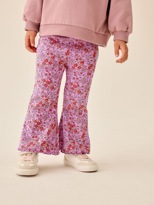 Purple Ditsy Floral Floral Flare Leggings (3mths-7yrs) image 1