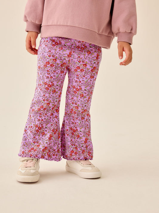 Purple Ditsy Floral Floral Flare Leggings (3mths-7yrs) image 1