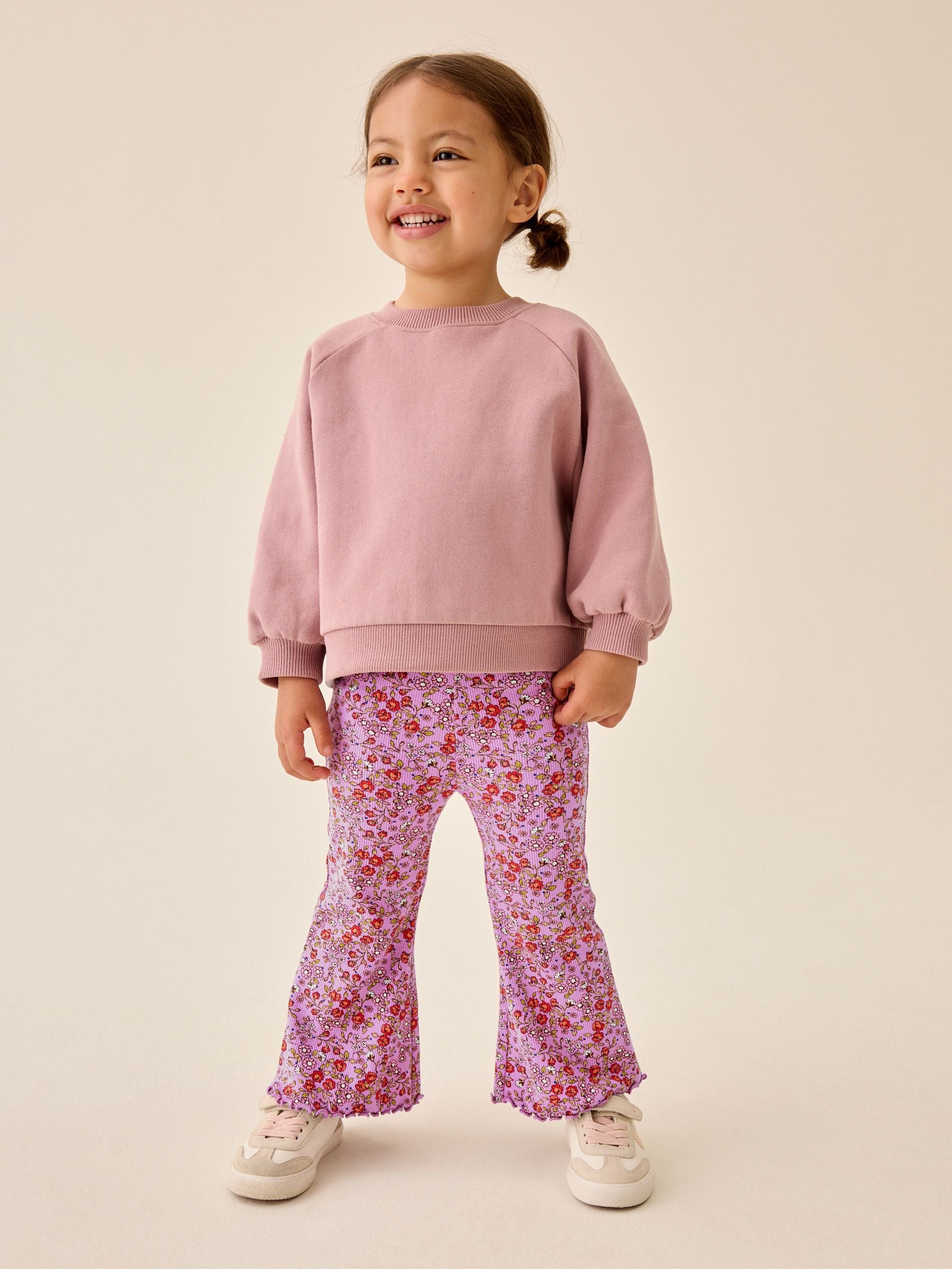 Purple Ditsy Floral Floral Flare Leggings (3mths-7yrs) image 2