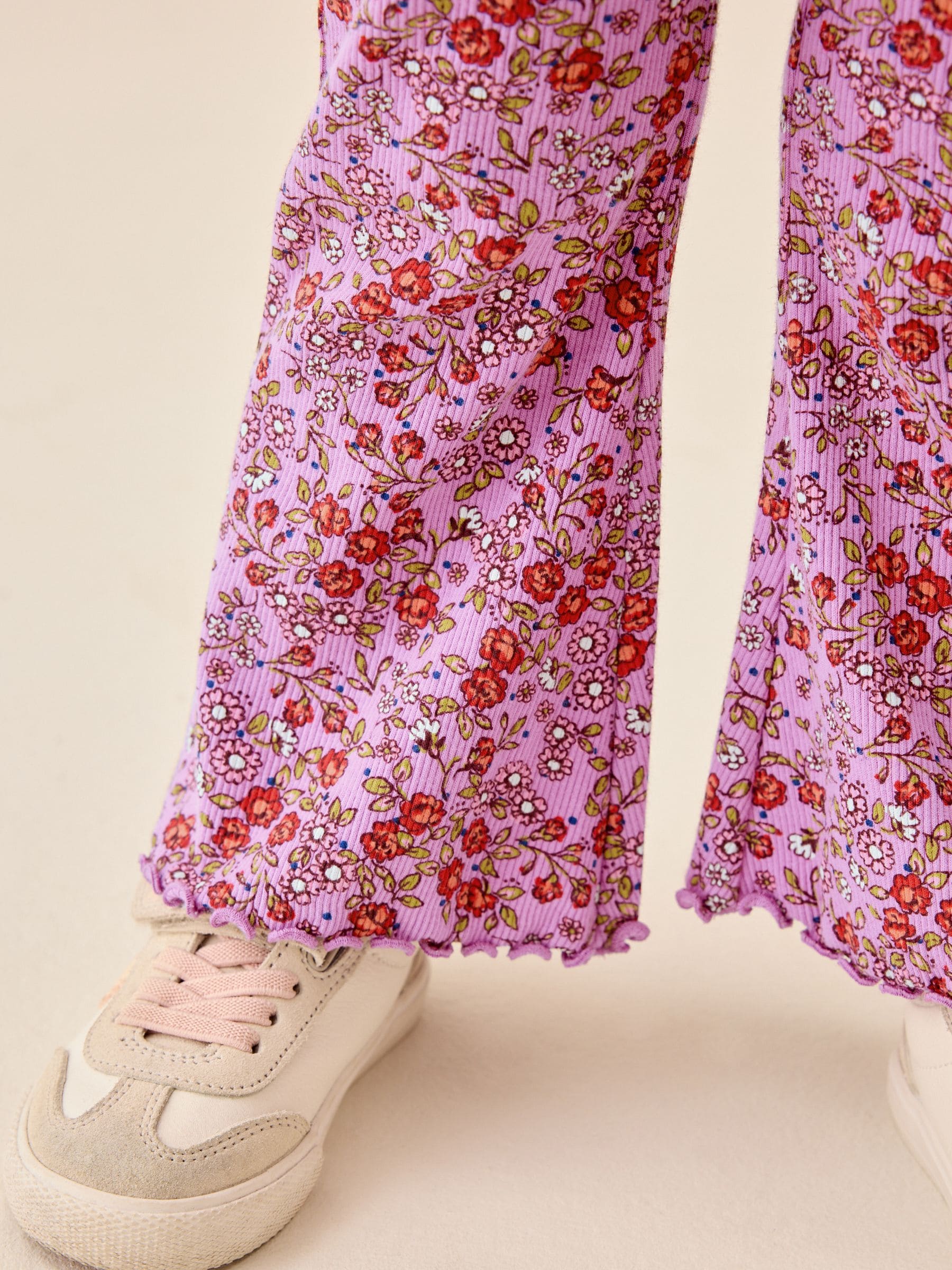 Purple Ditsy Floral Floral Flare Leggings (3mths-7yrs) image 4