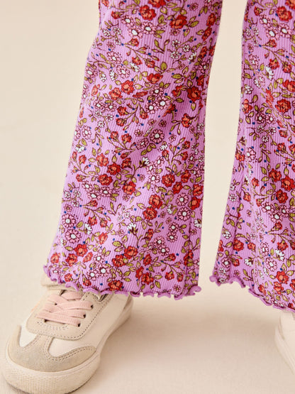Purple Ditsy Floral Floral Flare Leggings (3mths-7yrs) image 4