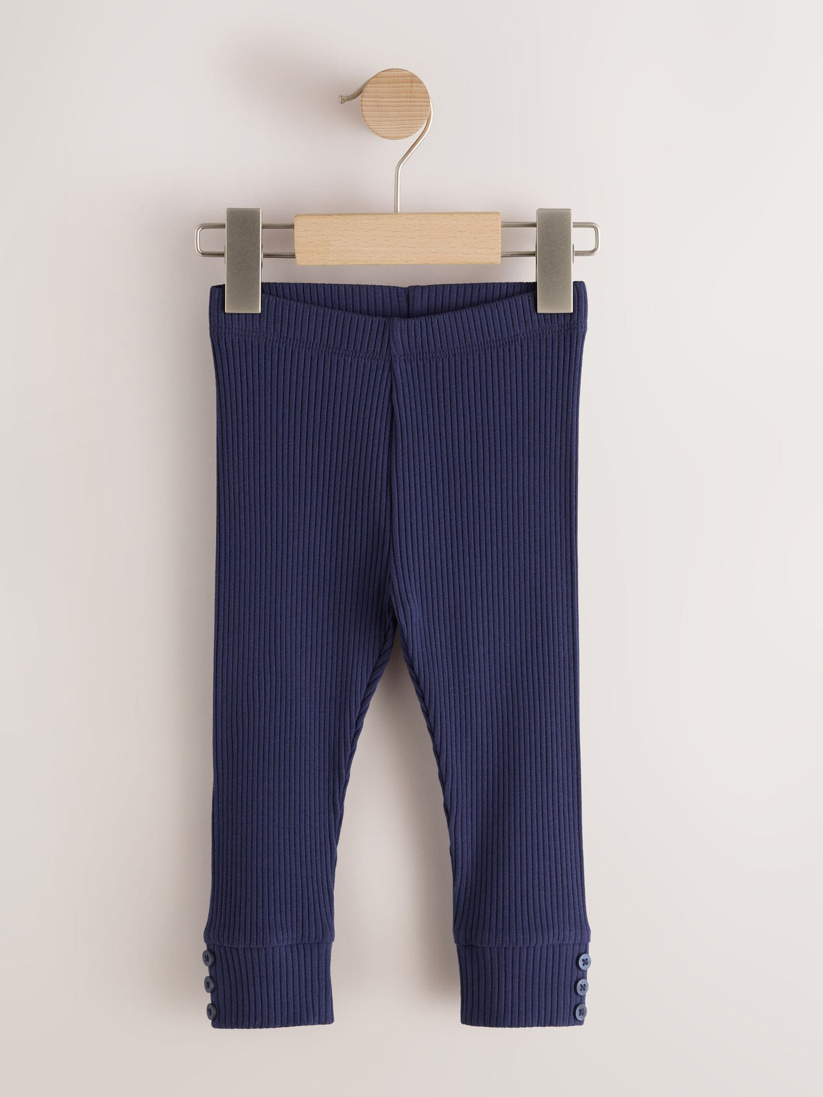 Dsiney Kidz - Navy Ribbed Button Cuffed Leggings (3mths-7yrs) image 4