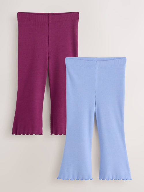 Burgundy Red Ribbed Flare Leggings (3mths-7yrs) image 1