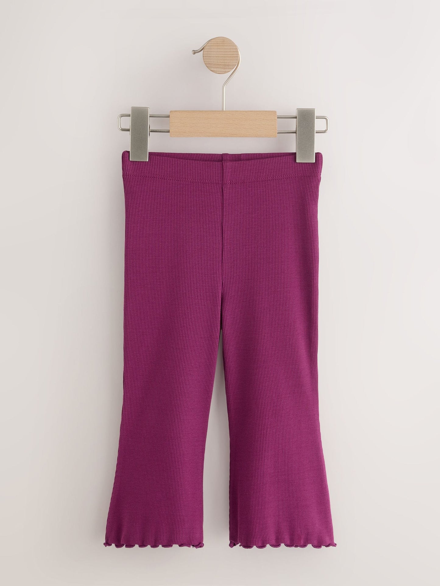 Burgundy Red Ribbed Flare Leggings (3mths-7yrs) image 7