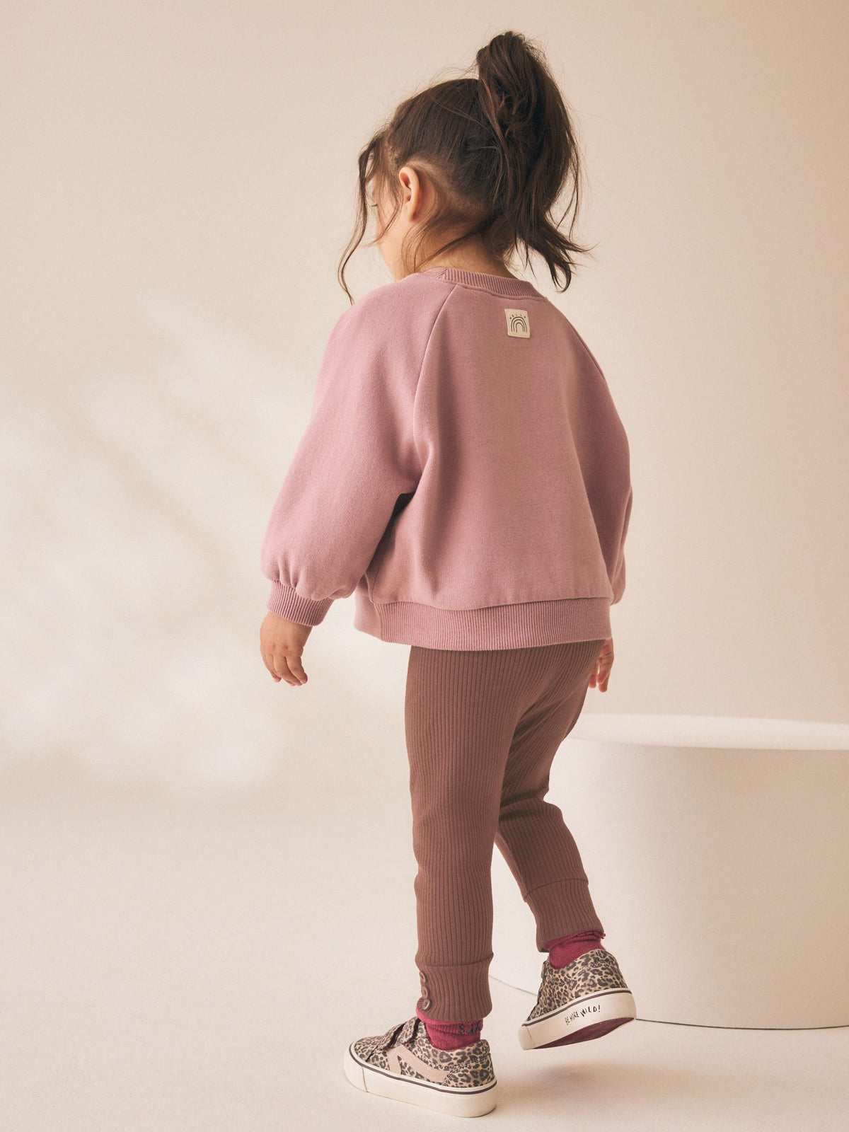 Dsiney Kidz - Chocolate Brown Ribbed Button Cuffed Leggings (3mths-7yrs) image 3