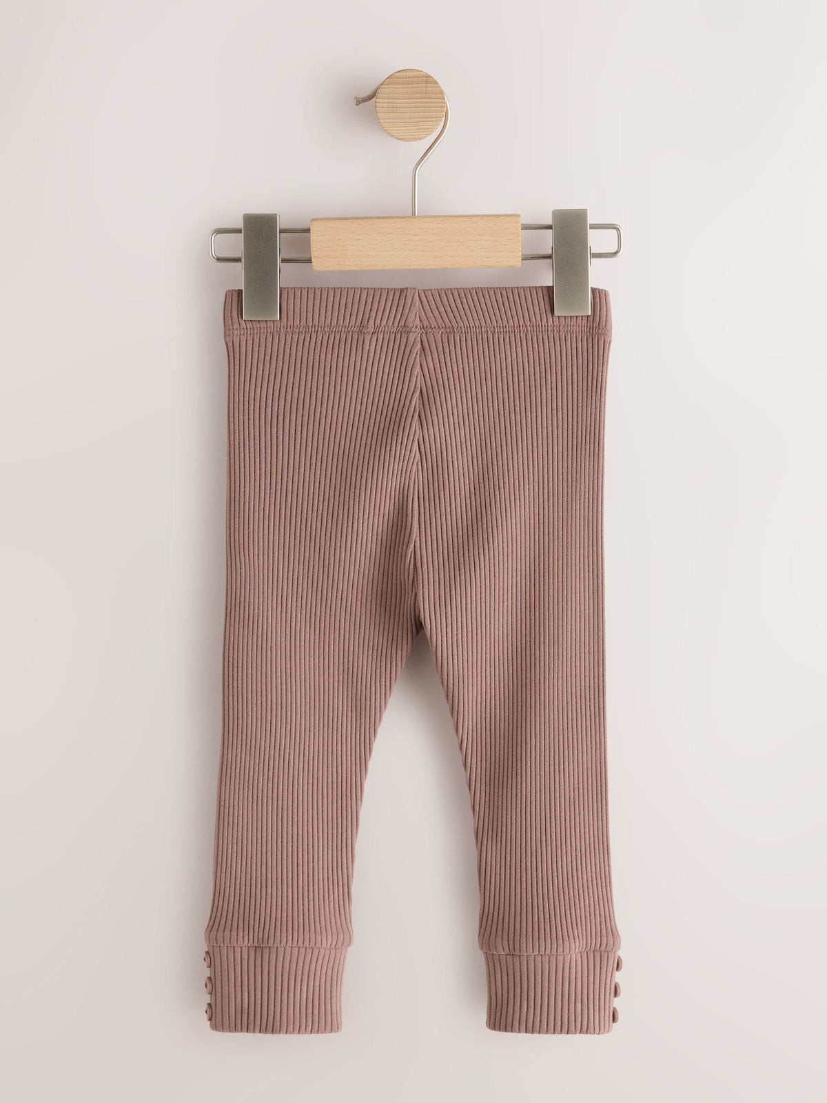 Dsiney Kidz - Chocolate Brown Ribbed Button Cuffed Leggings (3mths-7yrs) image 5