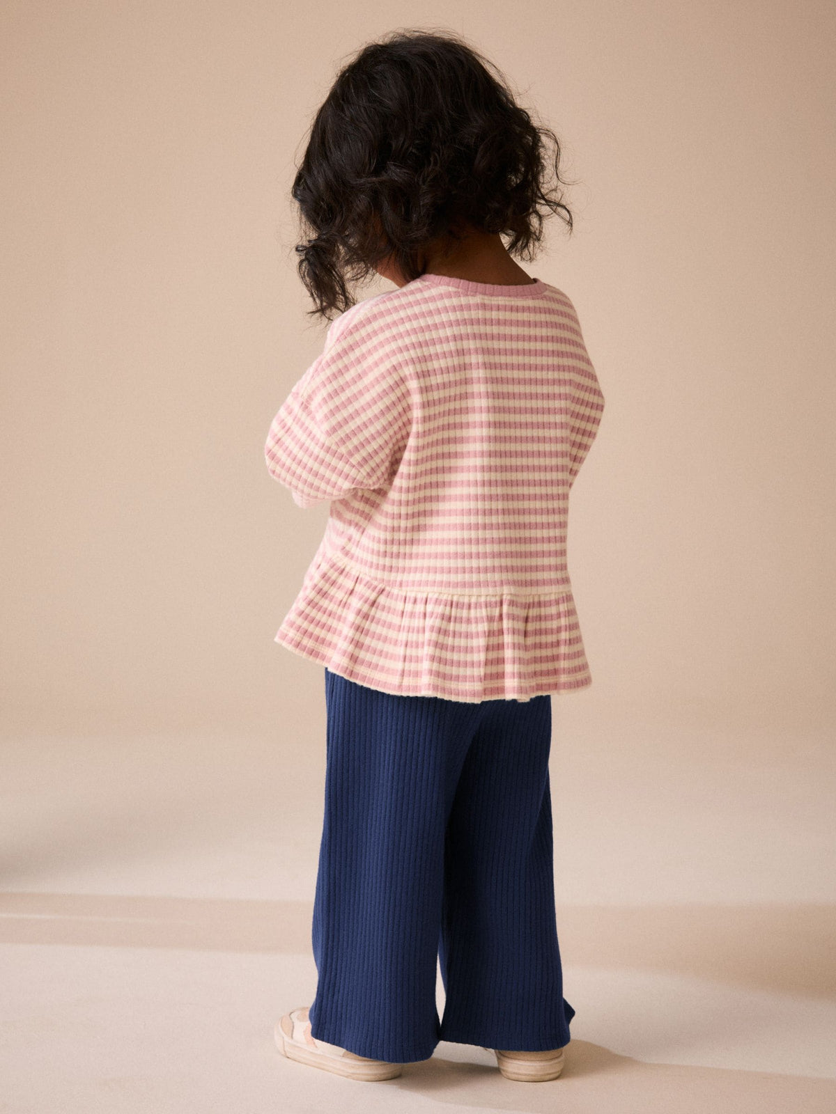 Dsiney Kidz - Navy Ribbed Wide Leg Trousers (3mths-7yrs) image 3