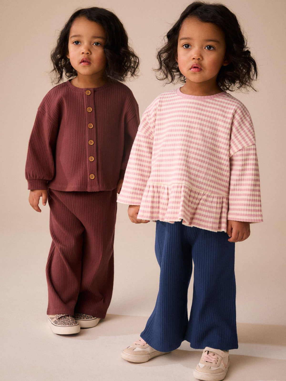 Dsiney Kidz - Navy Ribbed Wide Leg Trousers (3mths-7yrs) image 4