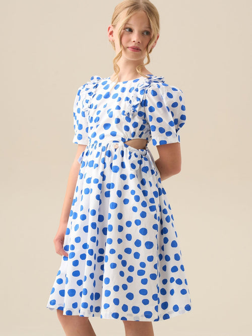 Dsiney Kidz - Angel & Rocket Blue Amara Blue Puff Sleeve Spot Dress image 1