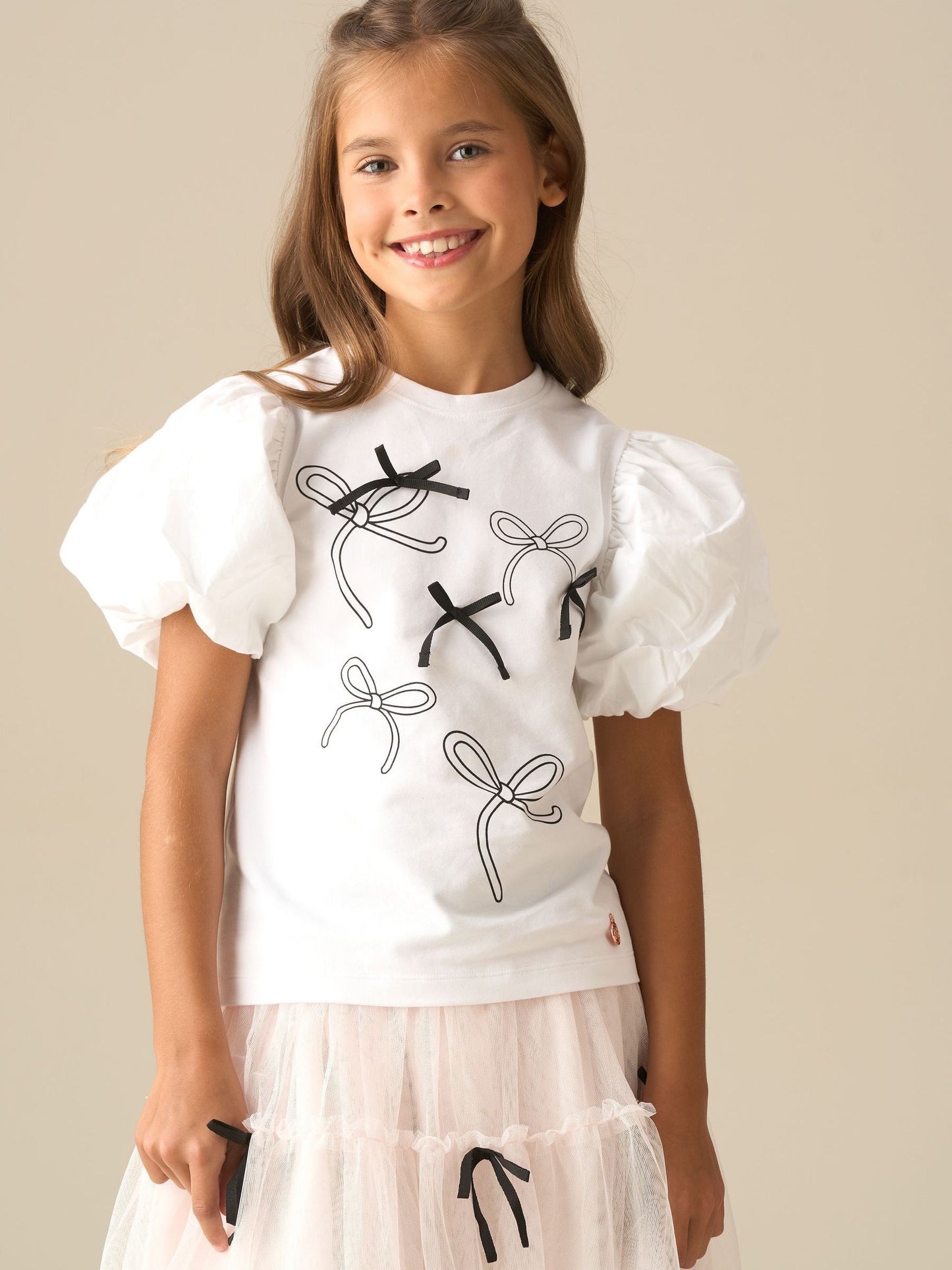 Dsiney Kidz - Angel & Rocket White Ground Eve Ruffle Heart Puff Sleeve T-Shirt image 3