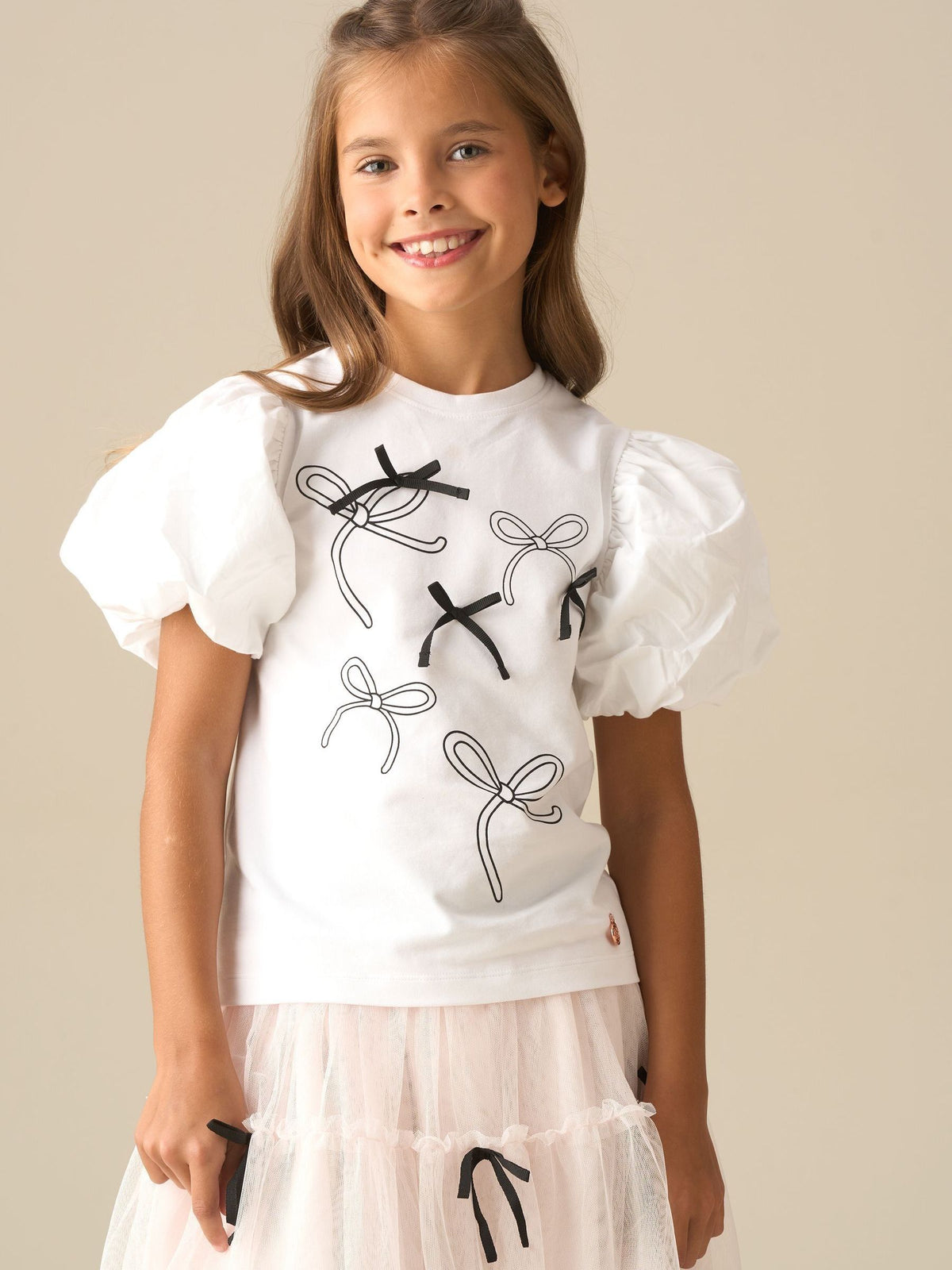 Dsiney Kidz - Angel & Rocket White Ground Eve Ruffle Heart Puff Sleeve T-Shirt image 3