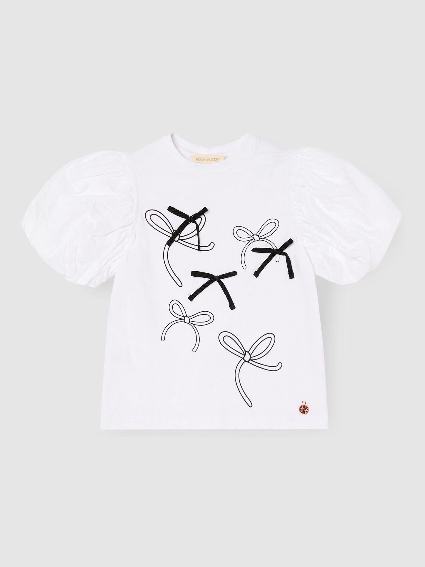 Dsiney Kidz - Angel & Rocket White Ground Eve Ruffle Heart Puff Sleeve T-Shirt image 4