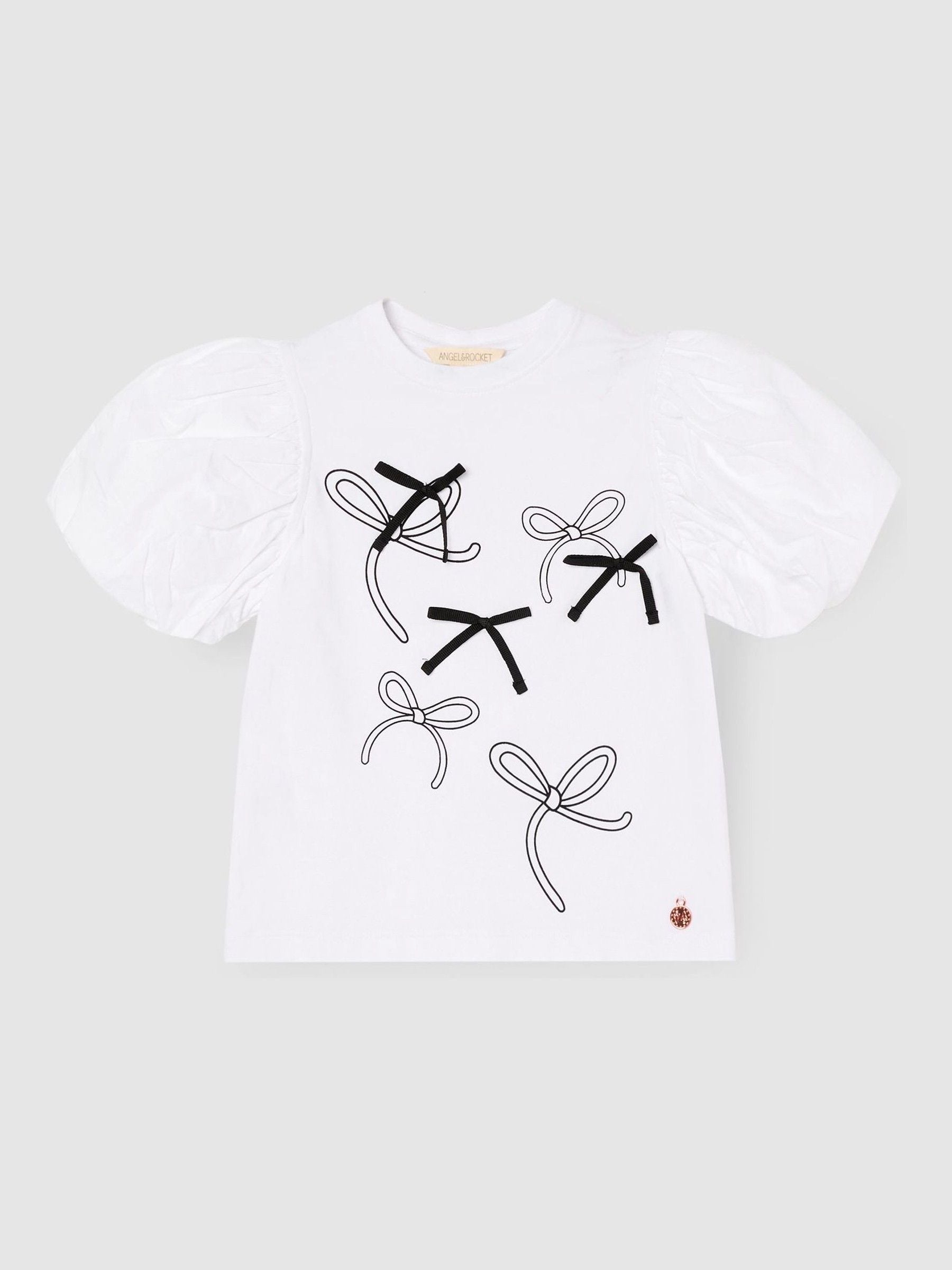 Dsiney Kidz - Angel & Rocket White Ground Eve Ruffle Heart Puff Sleeve T-Shirt image 4