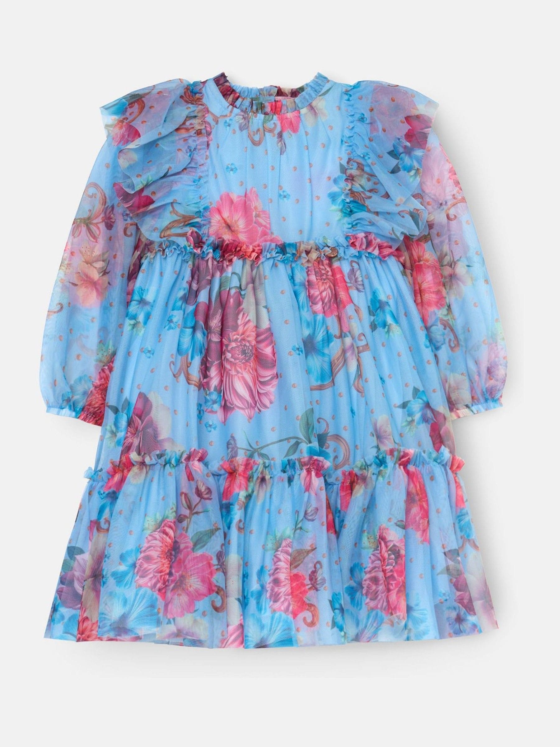 Angel & Rocket Blue Alessia Floral Print Mesh Dress image 6