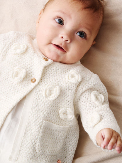 Dsiney Kidz - Angel & Rocket Cream Dolly Flower Knit Cardigan image 3
