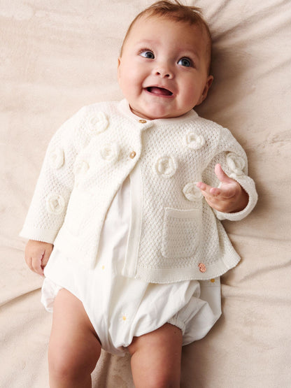 Dsiney Kidz - Angel & Rocket Cream Dolly Flower Knit Cardigan image 4