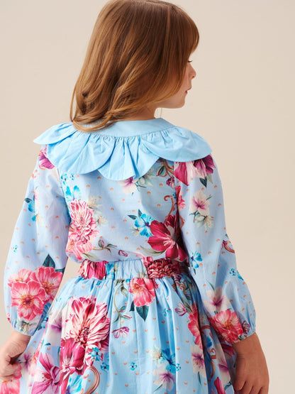 Dsiney Kidz - Angel & Rocket Blue Darcy Blue Print Petal Collar Top image 3