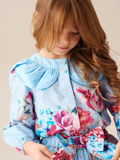 Dsiney Kidz - Angel & Rocket Blue Darcy Blue Print Petal Collar Top image 5