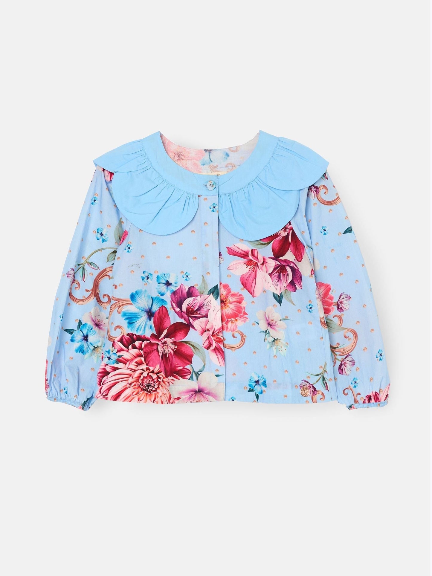 Dsiney Kidz - Angel & Rocket Blue Darcy Blue Print Petal Collar Top image 6