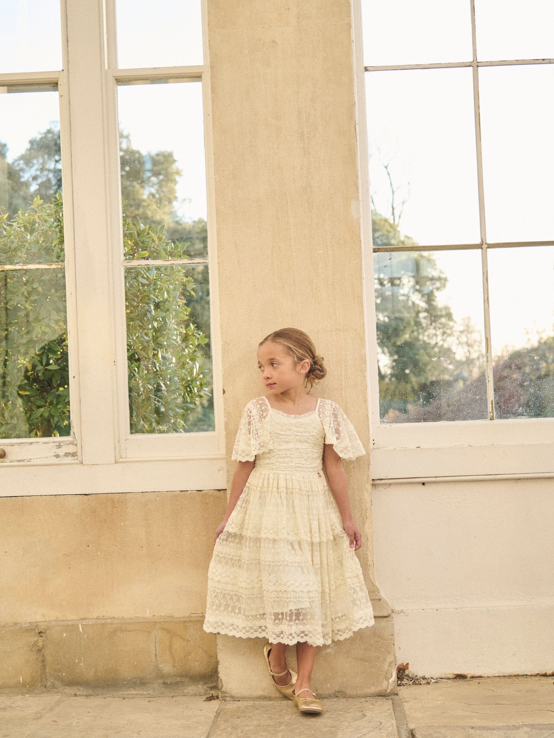 Angel & Rocket Cream Annabelle Vintage Lace Mesh Dress image 1