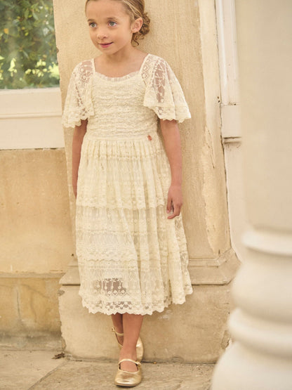 Angel & Rocket Cream Annabelle Vintage Lace Mesh Dress image 3