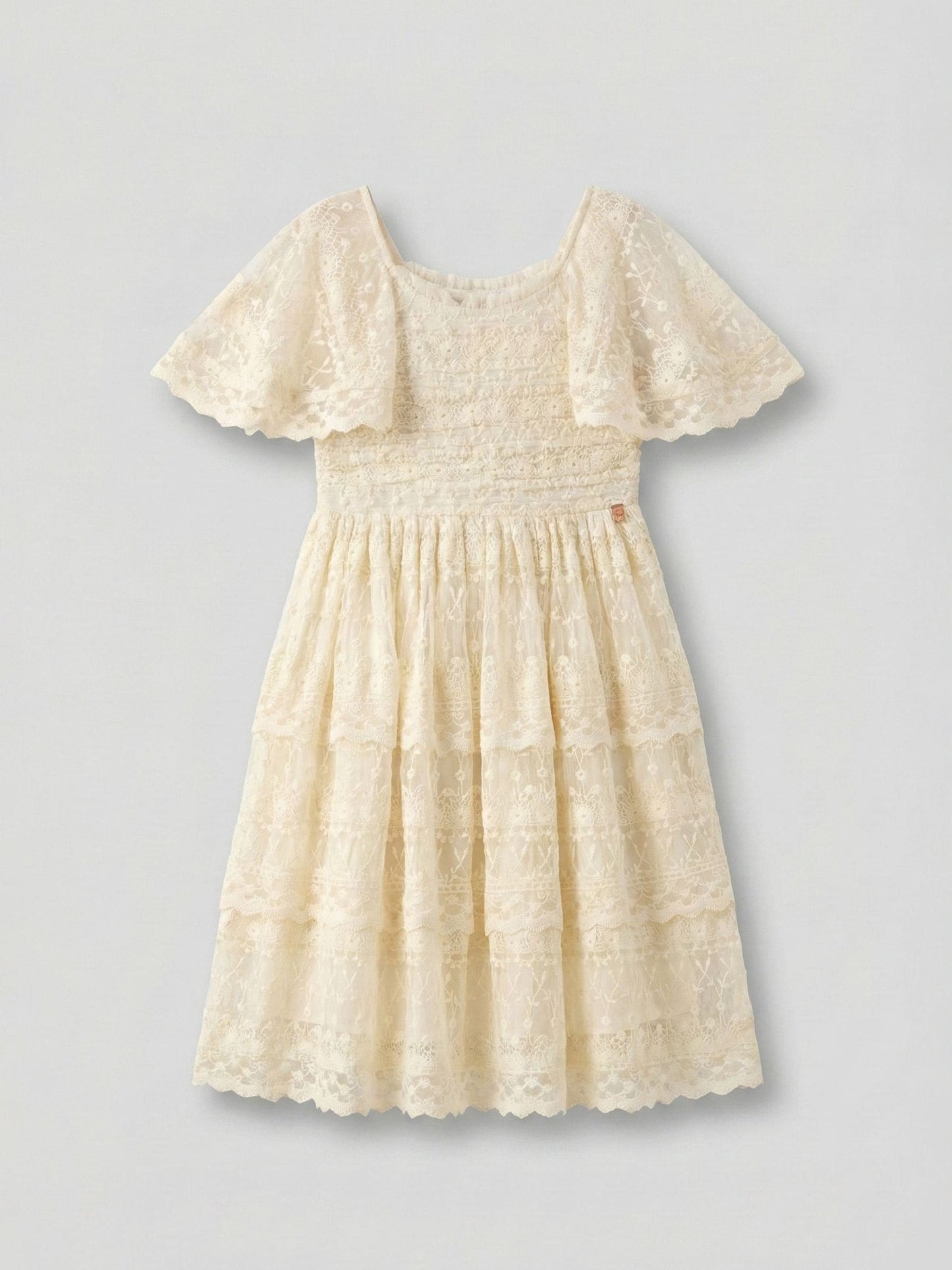 Angel & Rocket Cream Annabelle Vintage Lace Mesh Dress image 4