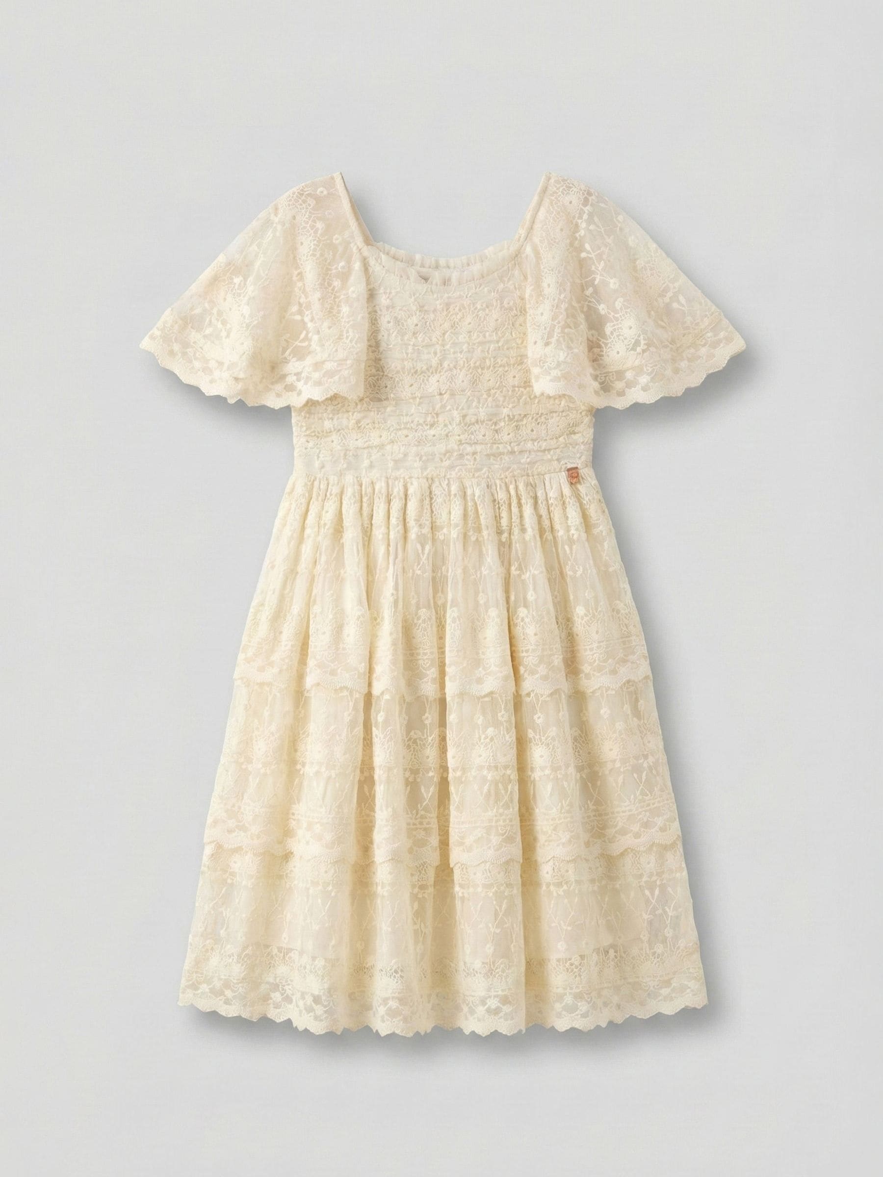 Angel & Rocket Cream Annabelle Vintage Lace Mesh Dress image 4