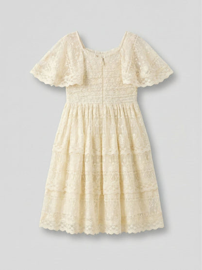 Angel & Rocket Cream Annabelle Vintage Lace Mesh Dress image 5