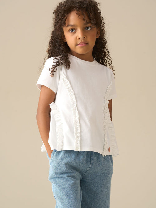 Dsiney Kidz - Angel & Rocket White Pippa Woven Peplum Ruffle T-Shirts image 1