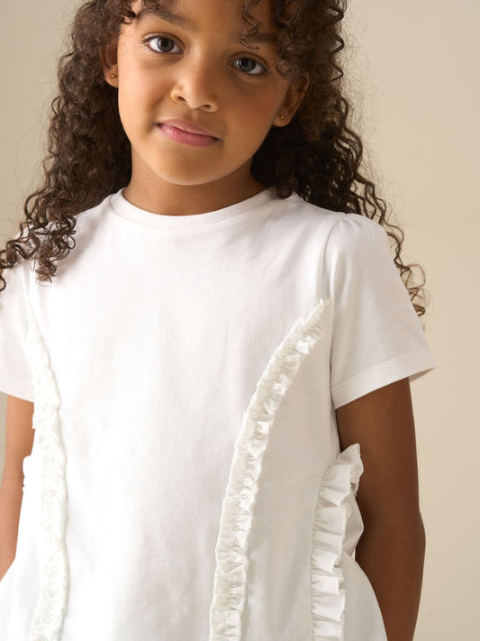 Dsiney Kidz - Angel & Rocket White Pippa Woven Peplum Ruffle T-Shirts image 2