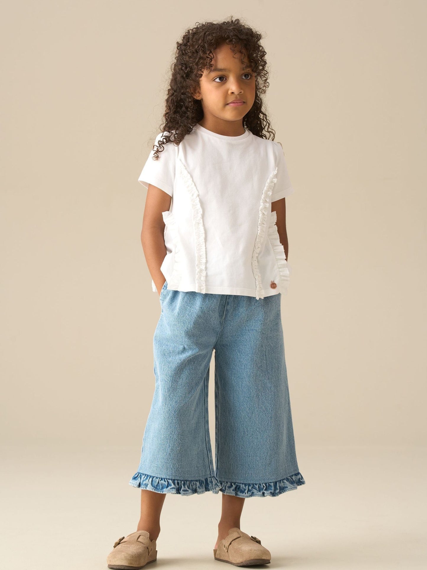 Dsiney Kidz - Angel & Rocket White Pippa Woven Peplum Ruffle T-Shirts image 3