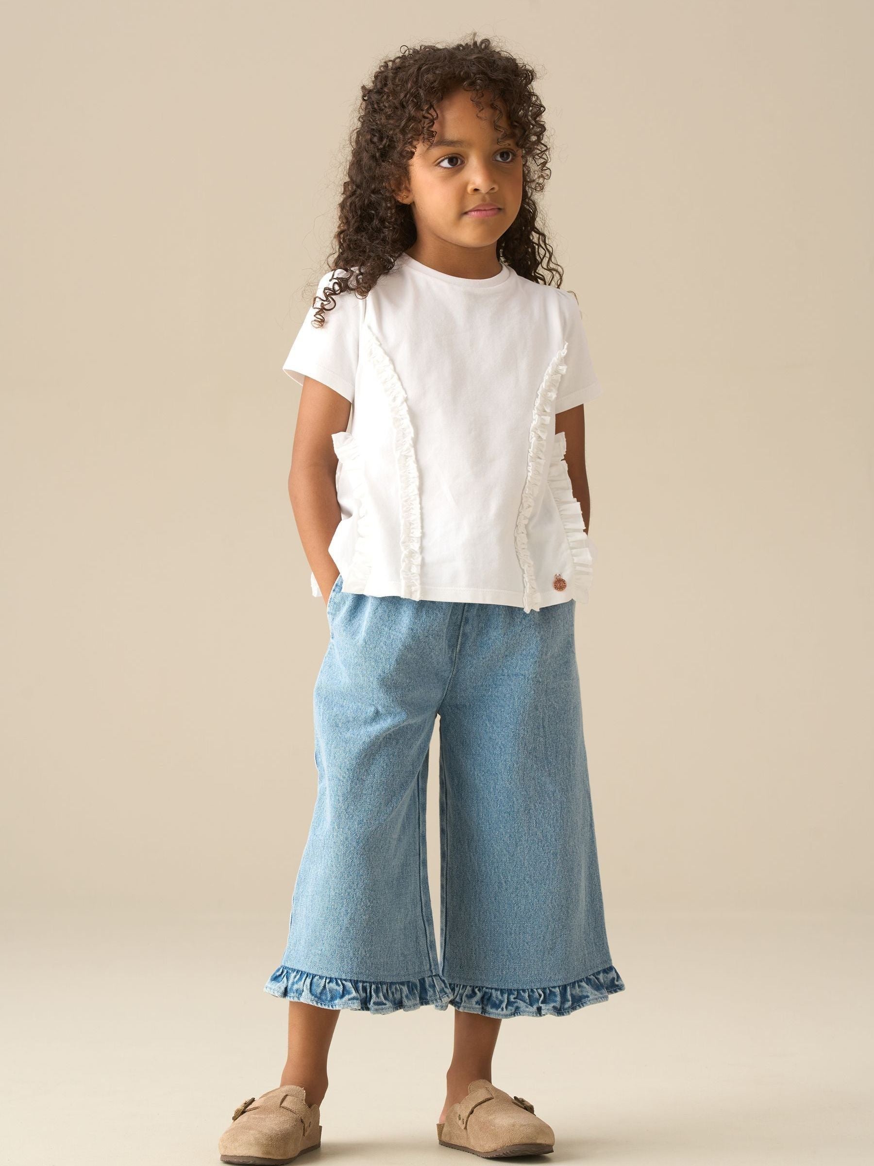 Dsiney Kidz - Angel & Rocket White Pippa Woven Peplum Ruffle T-Shirts image 3
