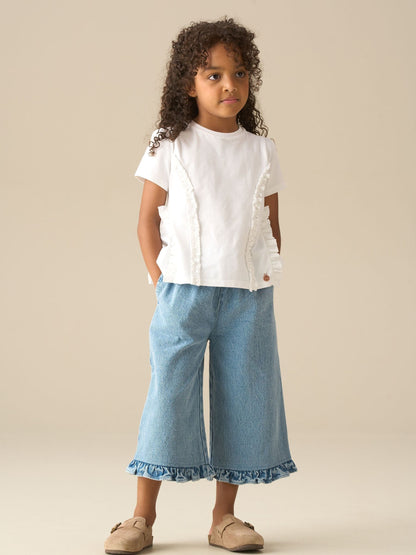 Dsiney Kidz - Angel & Rocket White Pippa Woven Peplum Ruffle T-Shirts image 3