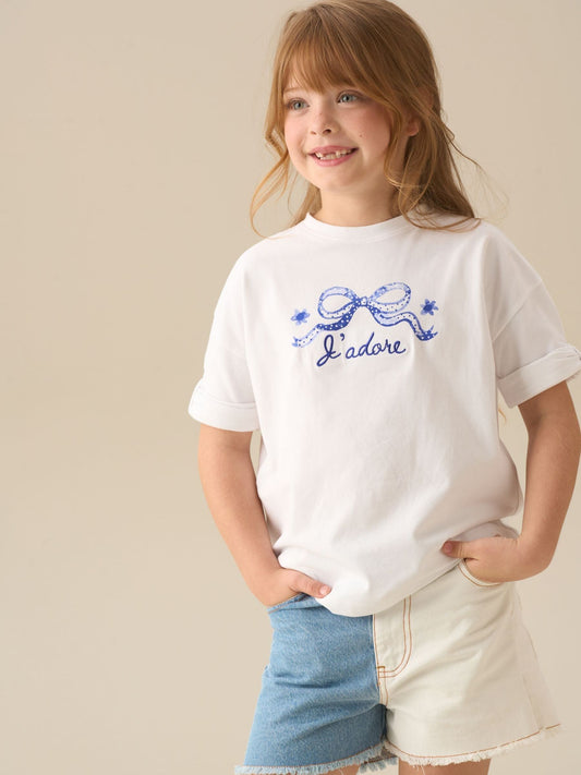 Dsiney Kidz - Angel & Rocket White Joanie Floral Placement Print T-Shirt image 1