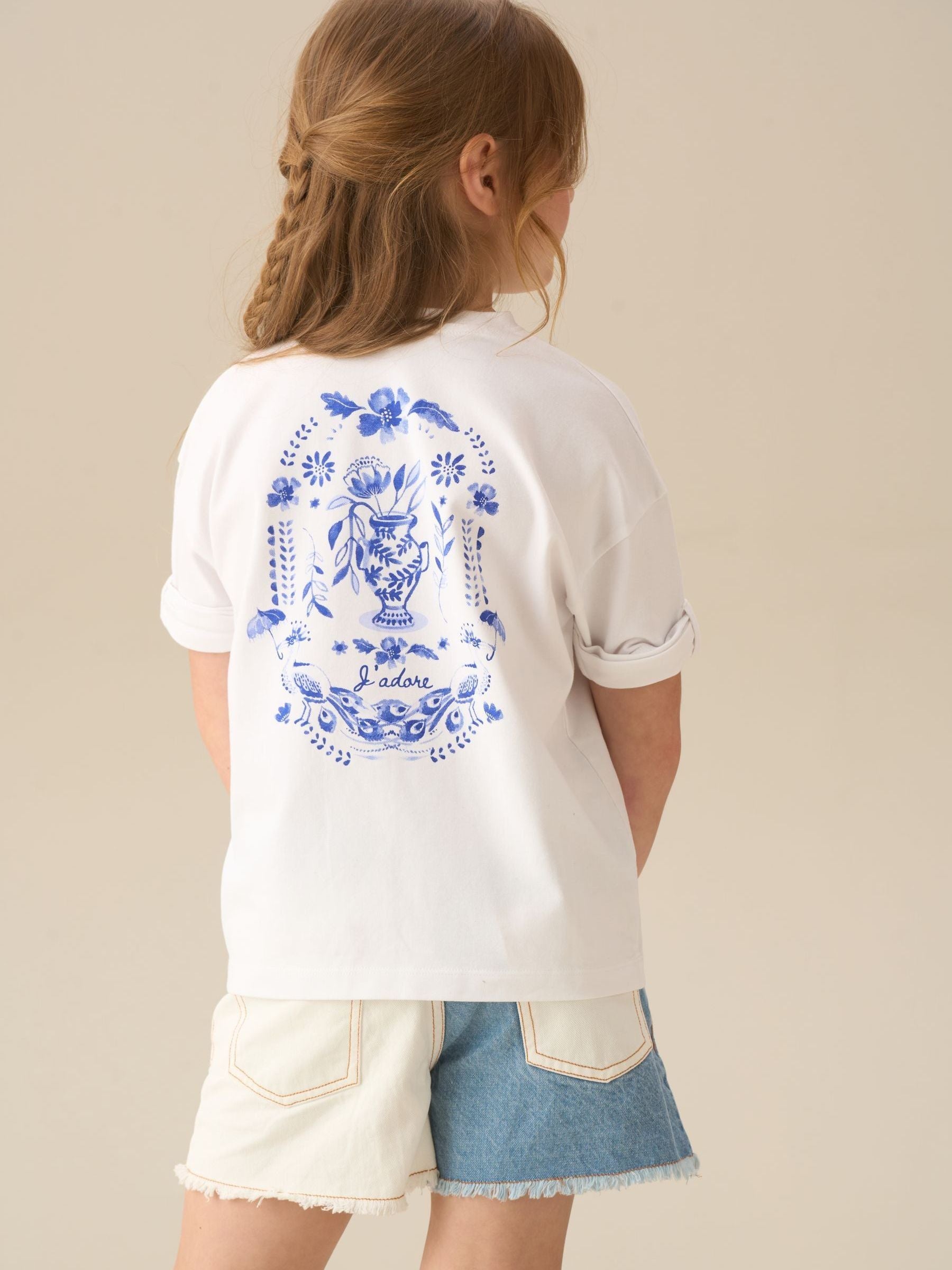 Dsiney Kidz - Angel & Rocket White Joanie Floral Placement Print T-Shirt image 2