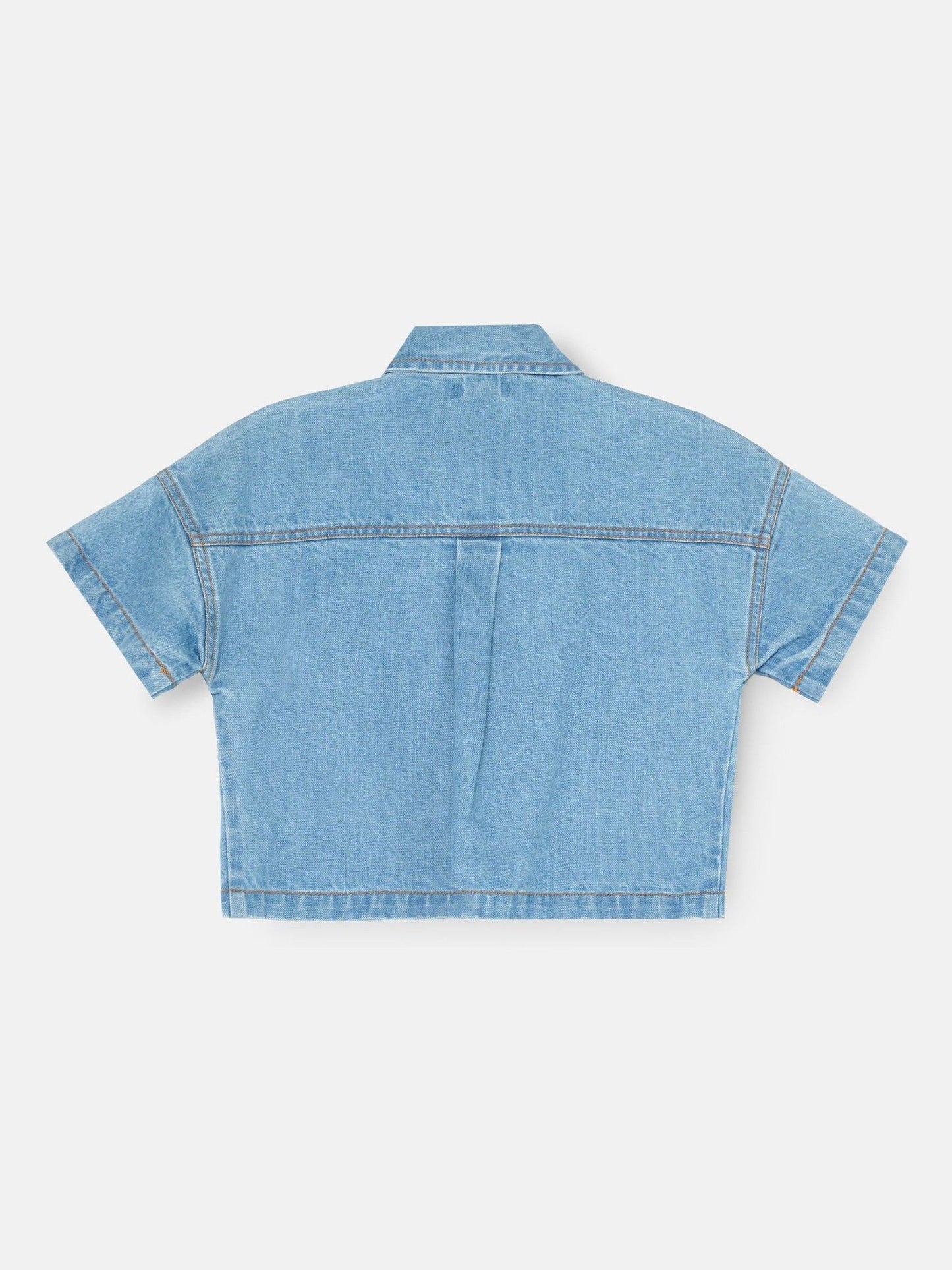 Dsiney Kidz - Angel & Rocket Blue Zeta Boxy Embellished Denim Shirt image 6