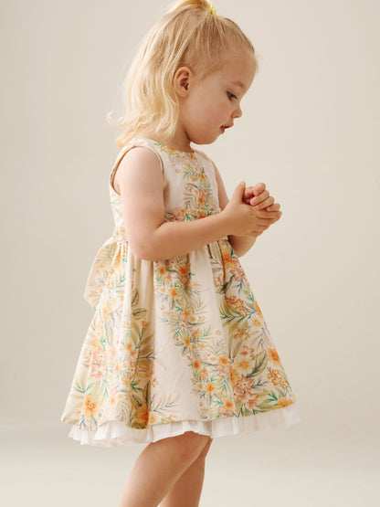 Angel & Rocket Yellow Seren Printed Tie Waist Dress image 3