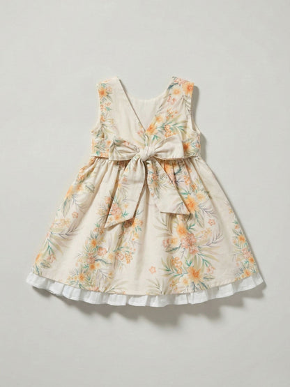 Angel & Rocket Yellow Seren Printed Tie Waist Dress image 6